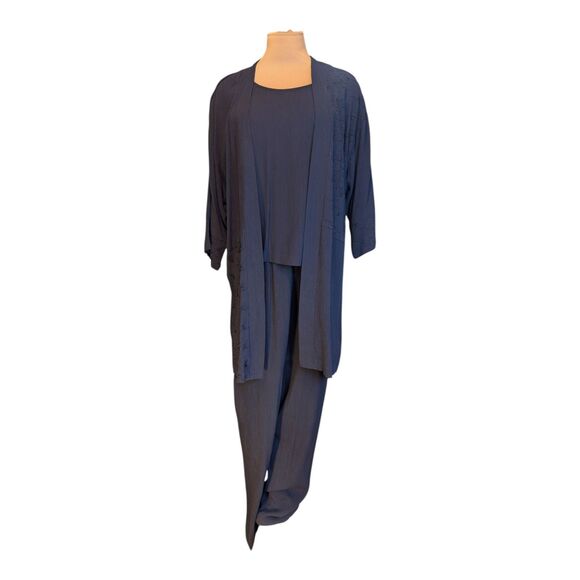 Coldwater Creek Navy 3 Pc Suit Woman's Size P6 Vintage Classic Career Casual - Picture 1 of 13